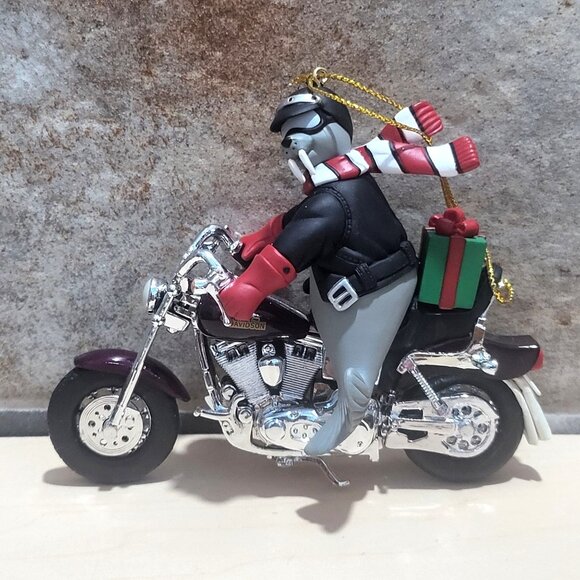 Harley Davidson Walrus Motorcycle North Pole Christmas Ornament 1999 - Picture 4 of 13